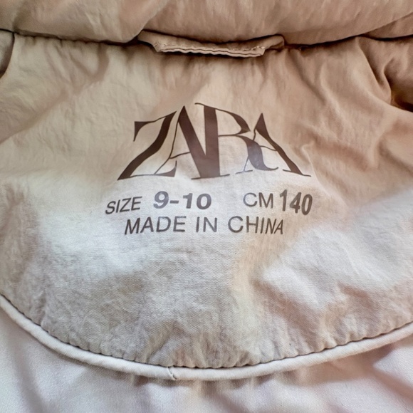 Zara Kids Quilted Puffer Jacket 🤍 | Stone Beige | Size 9-10 (140cm) - Picture 7 of 8